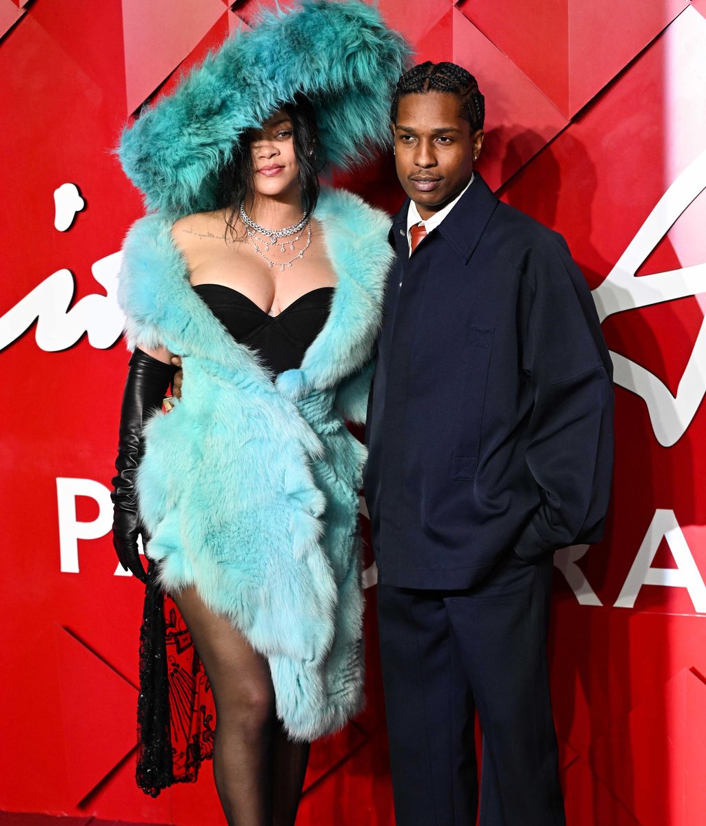 Rihanna y A$AP Rocky en la alfombra roja de los British Fashion Adwards