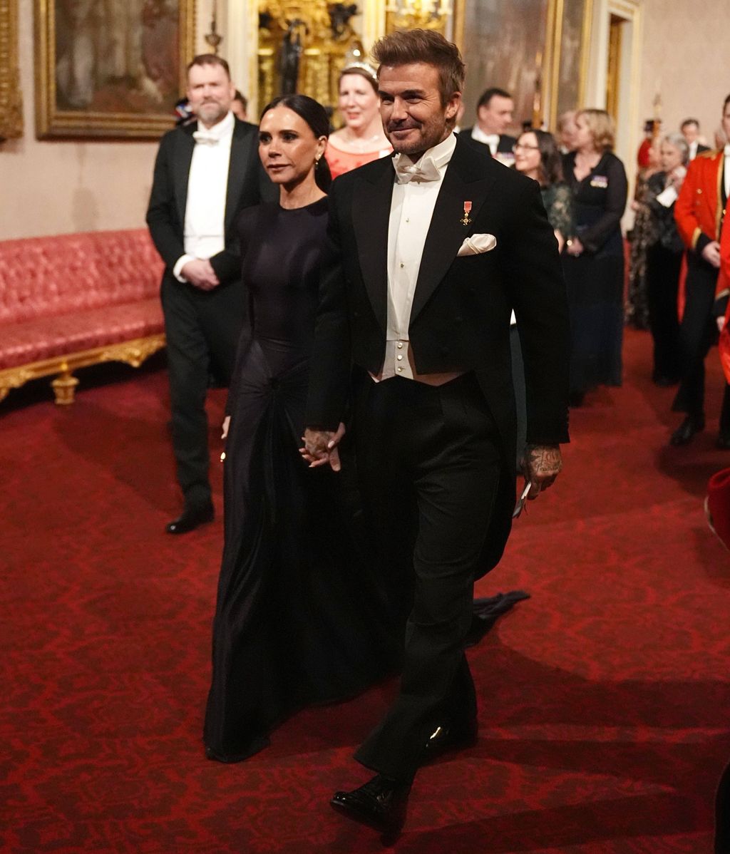 David y Victoria Beckham en el banquete de Estado.