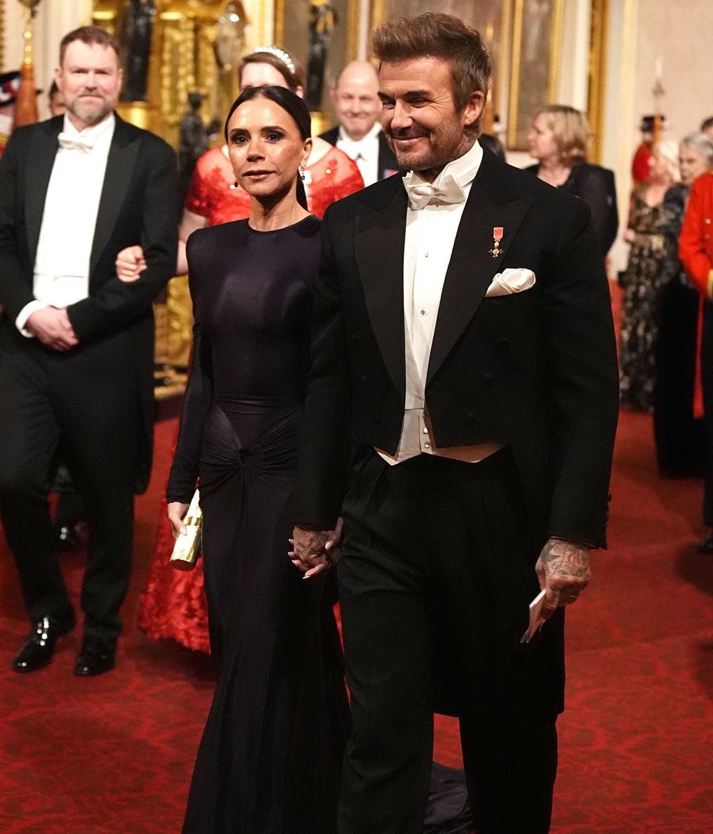 David y Victoria Beckham en el Palacio Buckingham