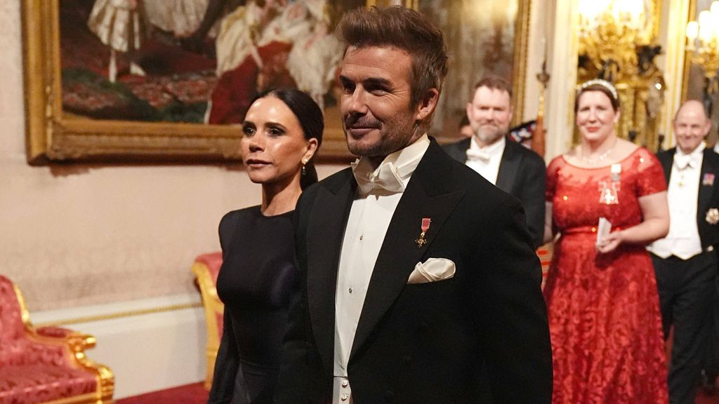 David y Victoria Beckham este pasado 3 de diciembre en Buckingham.