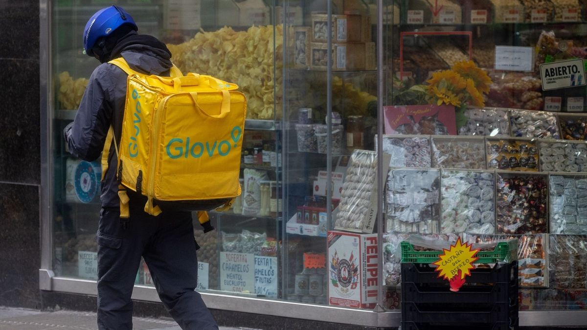 Un repartidor de Glovo en Madrid.