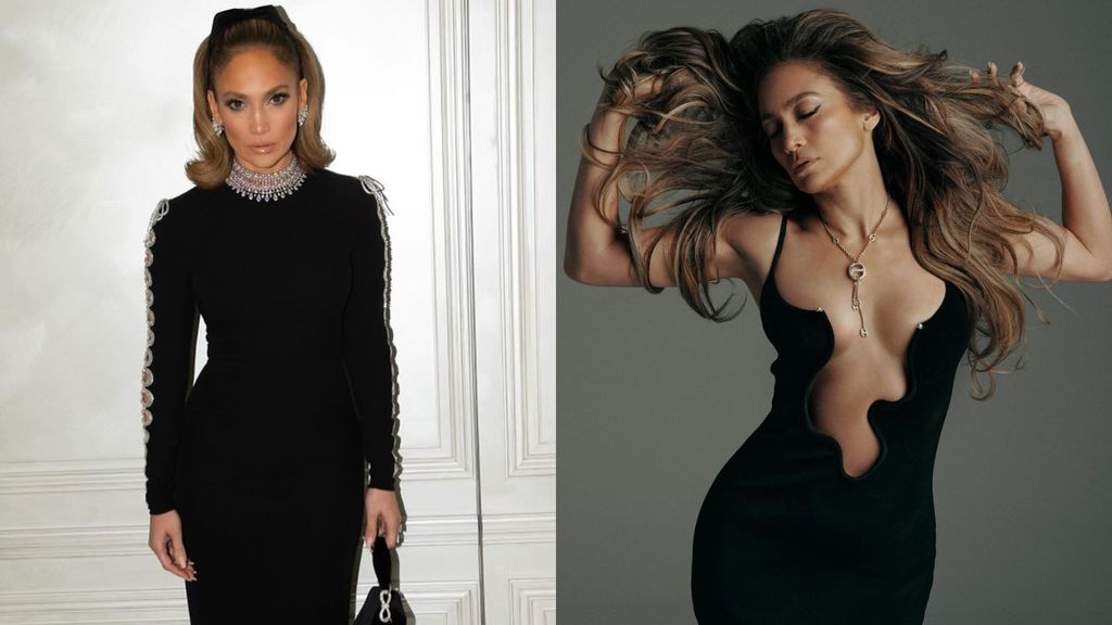 J.Lo con distintos vestidos negros