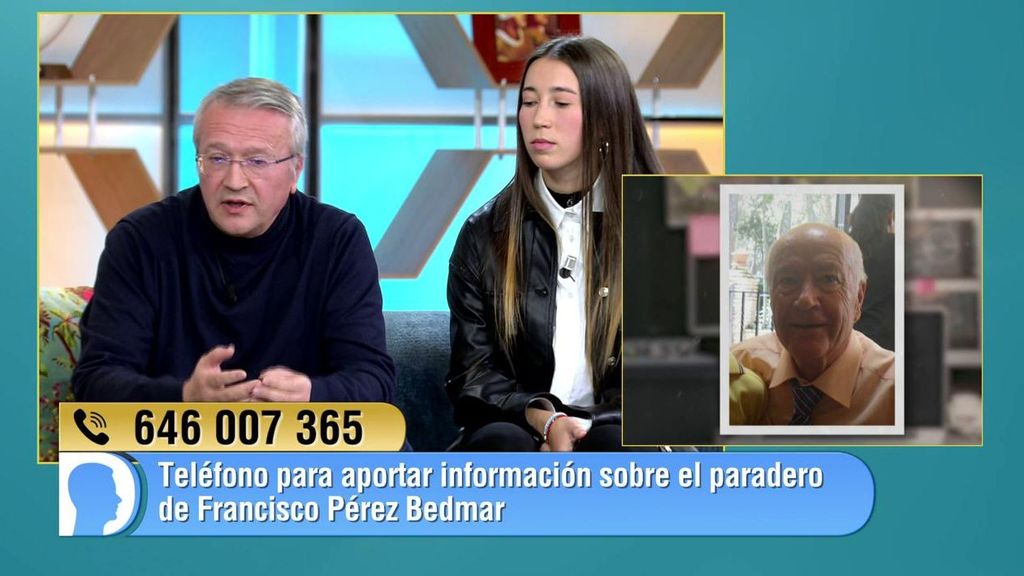 Francisco y Ángela, hijo y nieta del desaparecido, en el plató de 'El diario de Jorge'