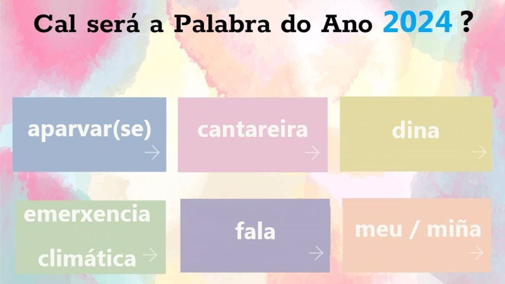 'Cantareira, 'Aparvar(Se)', 'Dina', 'Emerxencia Climática', 'Fala' y 'Meu', finalistas a 'Palabra do ano 2024'