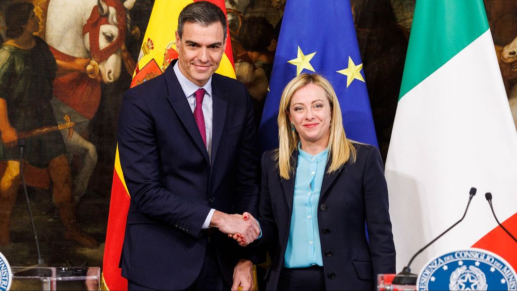 Pedro Sánchez y Giorgia Meloni en 2023