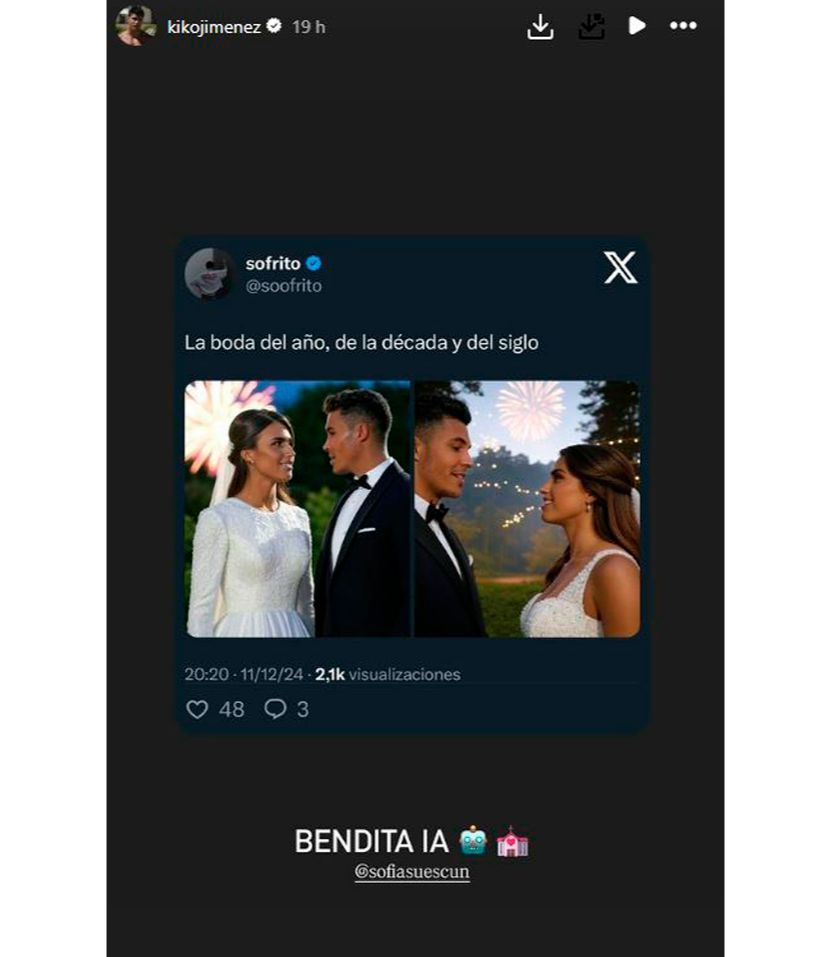 Kiko Jiménez reacciona al montaje de su boda con Sofía Suescun