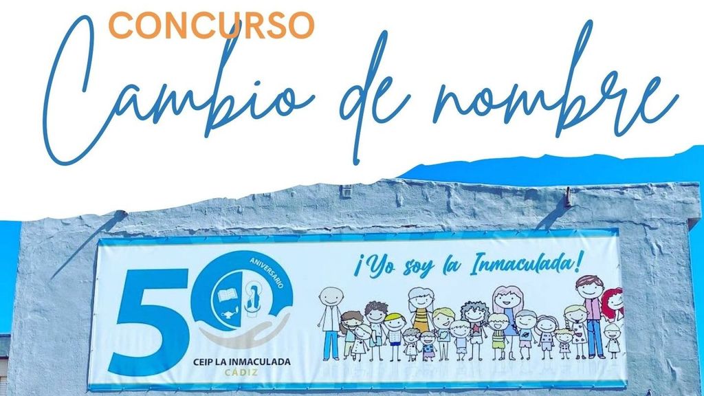 Cartel anunciador del concurso para el cambio de nombre del centro