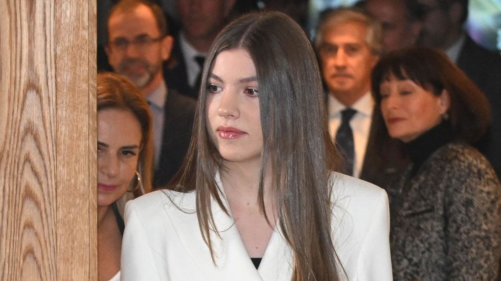 La infanta Sofia llegando a su primer acto en solitario