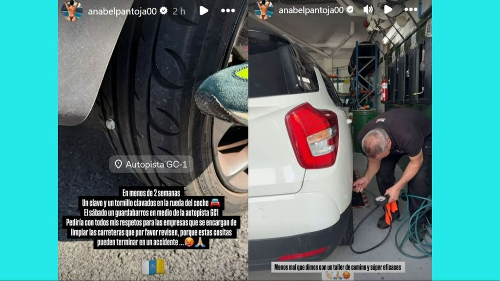 Anabel Pantoja ha sufrido un percance en carretera