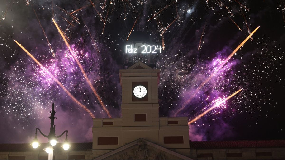 La puerta del Sol, durante las campanadas de 2024