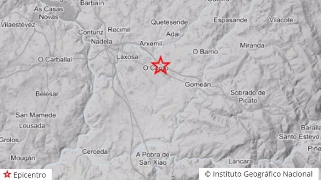 Terremoto registrado en O Corgo, Lugo