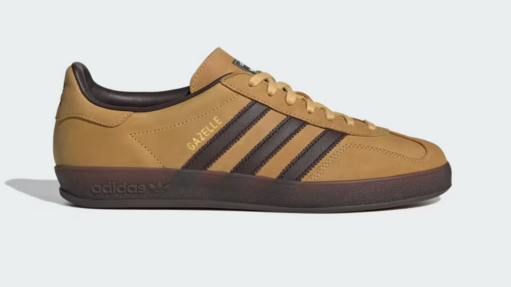 Adidas Gazelle en ocre y bandas en marrón