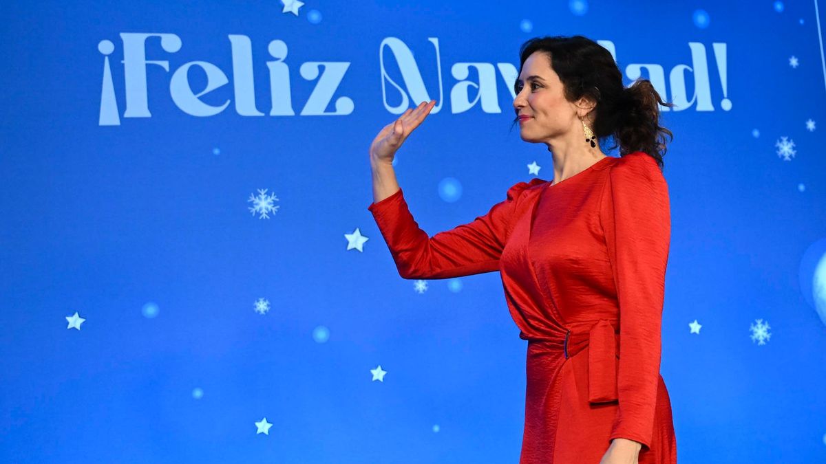 Isabel Díaz Ayuso, en la cena de Navidad del PP