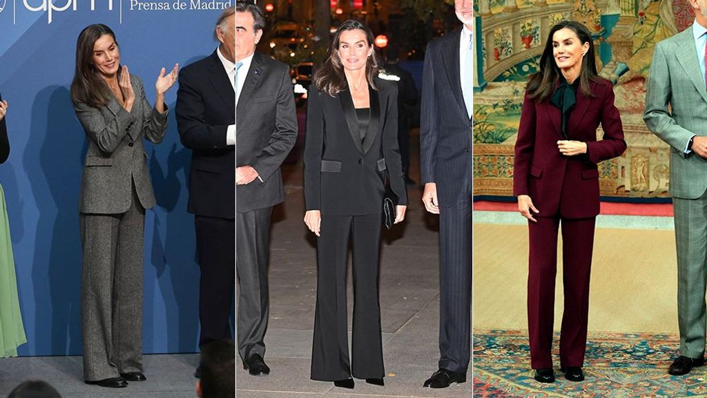 Letizia cn varios trajes que ha lucido en 2024