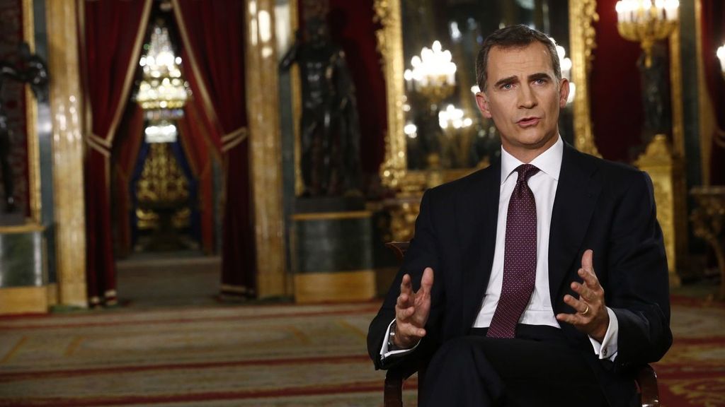 Felipe VI en el Palacio Real en el discurso de Navidad de 2015.