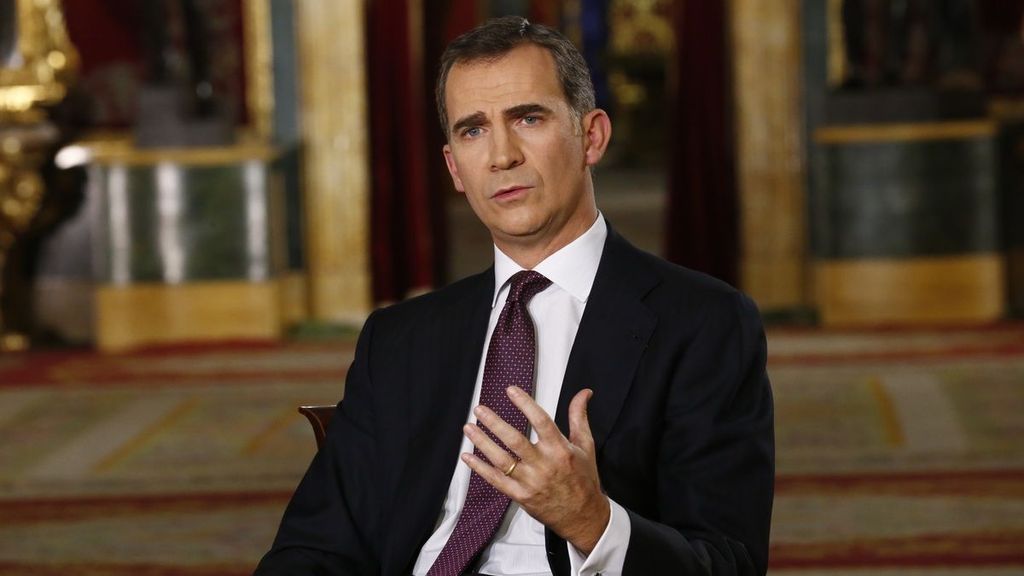 Felipe VI en el Palacio Real en el discurso de Navidad de 2015.