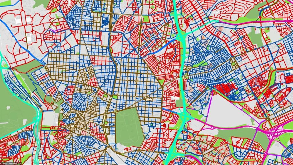 Mapa con el nivel de limpieza de las calles de Madrid