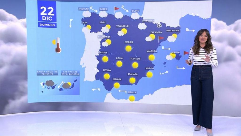 La Navidad empieza con tiempo estable, salvo en Canarias, y subida de temperaturas