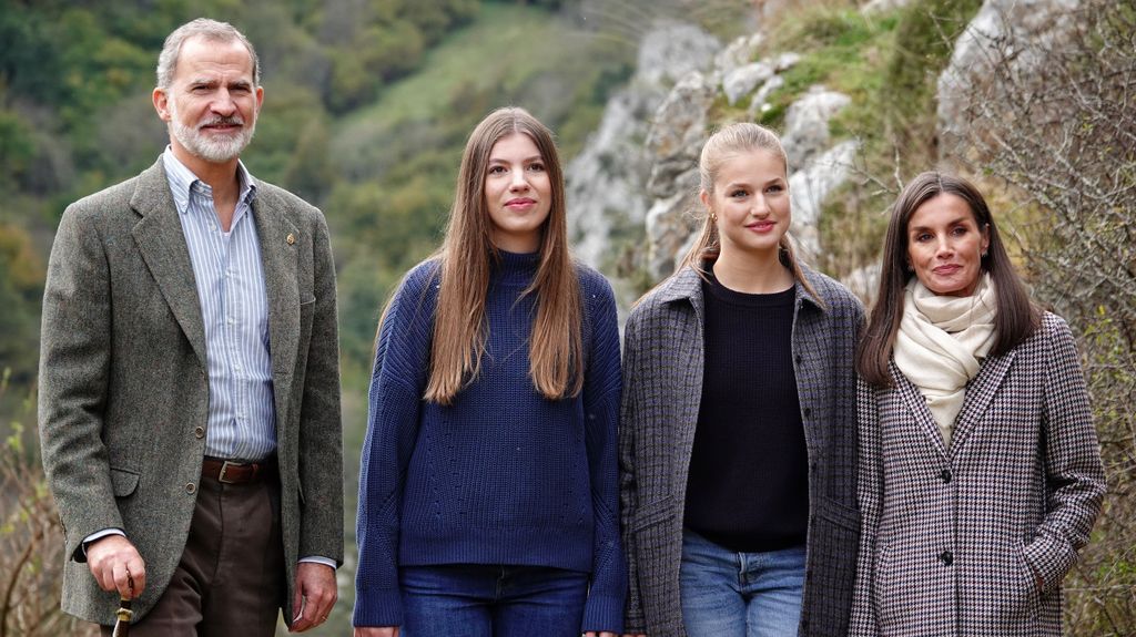 Felipe, Letizia, Leonor y Sofía en una foto de archivo