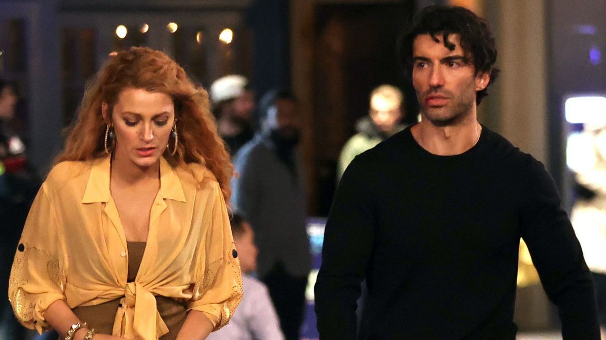 Blake Lively y Justin Baldoni durante el rodaje de su película.