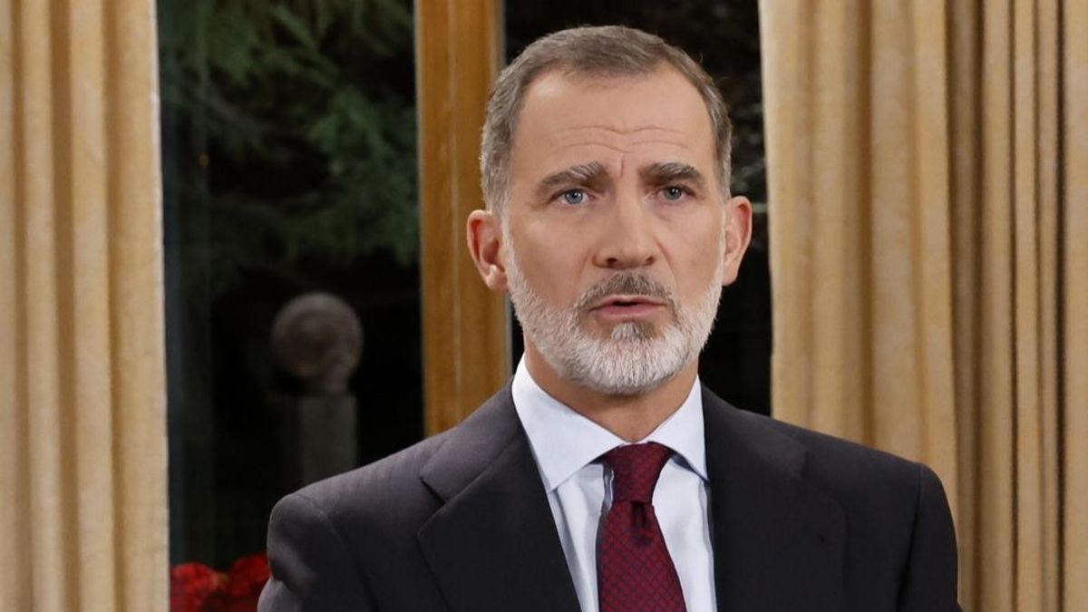 El rey Felipe en el discurso de Navidad de 2022.