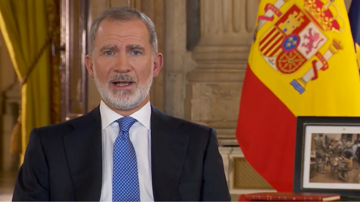 El rey Felipe Vi durante su discurso de Navidad