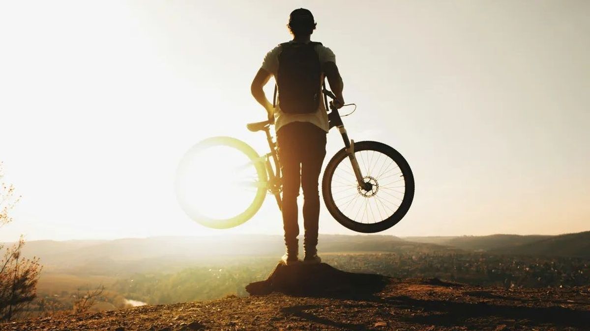 Preparado para un entrenamiento en bicicleta