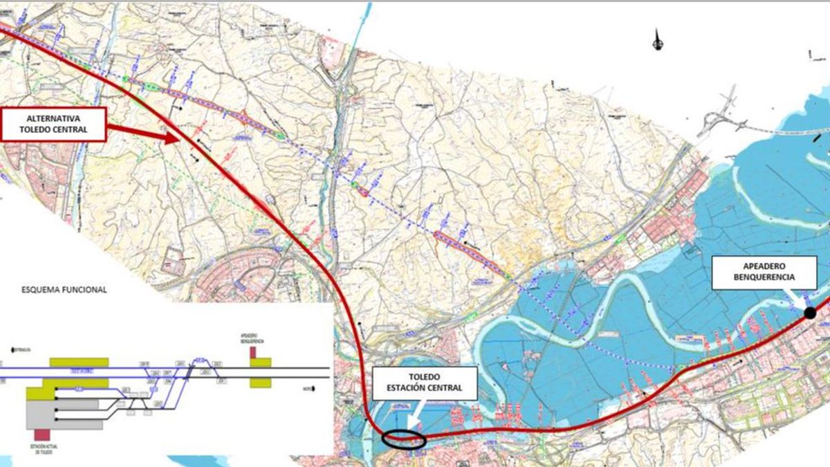 Propuesta de trazado del tramo Madrid-Extremadura del AVE a su paso pro Toledo