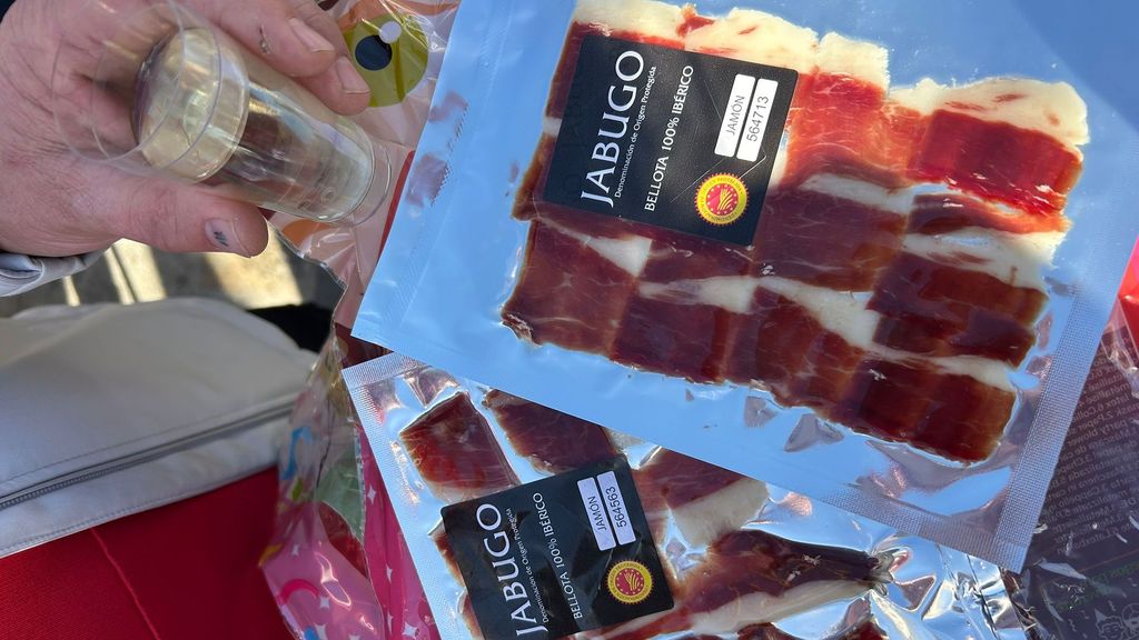 Lonchas de jamón de Jabugo preparadas para las Precampanadas Ibéricas