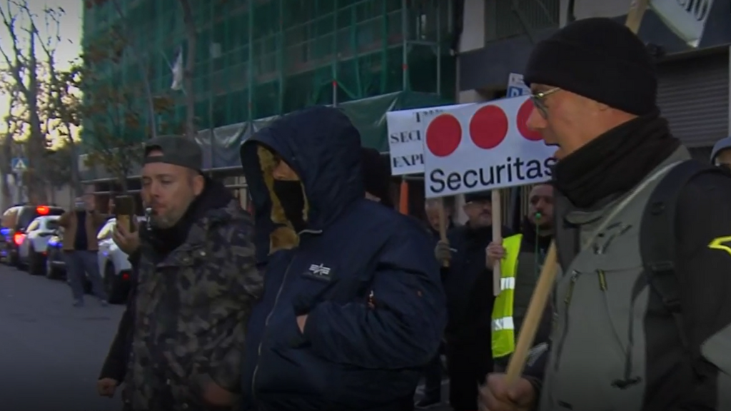 Manifestación de los vigilantes del metro de Barcelona: piden más medidas de seguridad