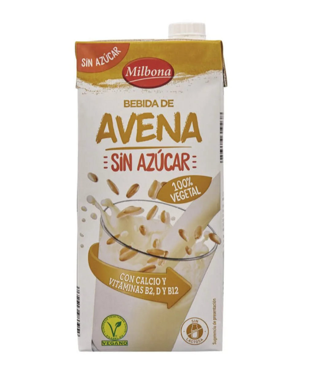 Bebida de avena sin azúcar enriquecida con calcio y vitaminas