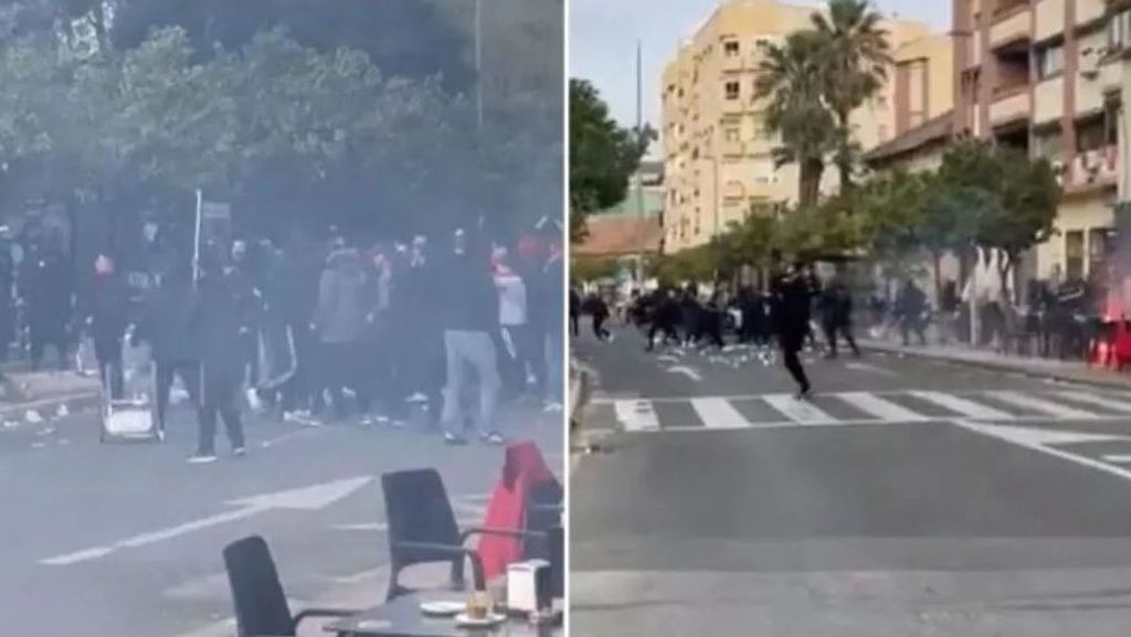 Pelea entre ultras del Málaga y del Atlético en las inmediaciones de La Rosaleda