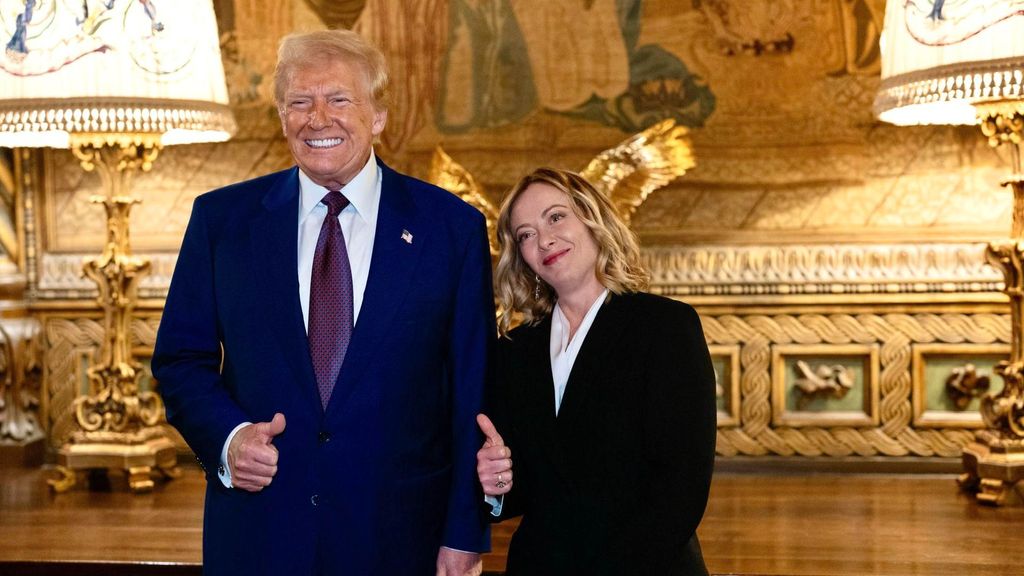 Visita sorpresa de la primera ministra italiana, Giorgia Meloni, a Donald Trump en su residencia de Mar-a-Lago