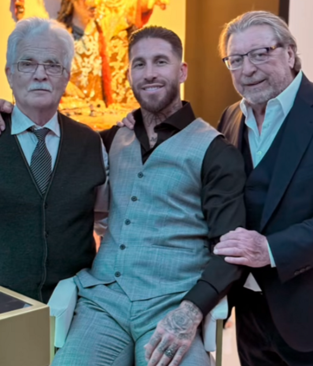 Sergio Ramos, con su padre y su suegro