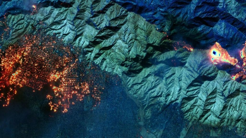 La vista satelital de la devastación causada por los incendios de Los Ángeles: “Es muy duro”