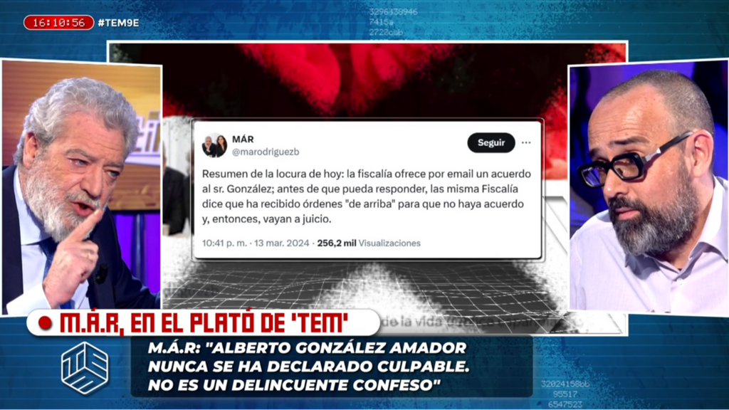 La tensa discusión entre Risto y MAR sobre el tuit que decía que el fiscal ofreció un acuerdo o lo pidió González Amador