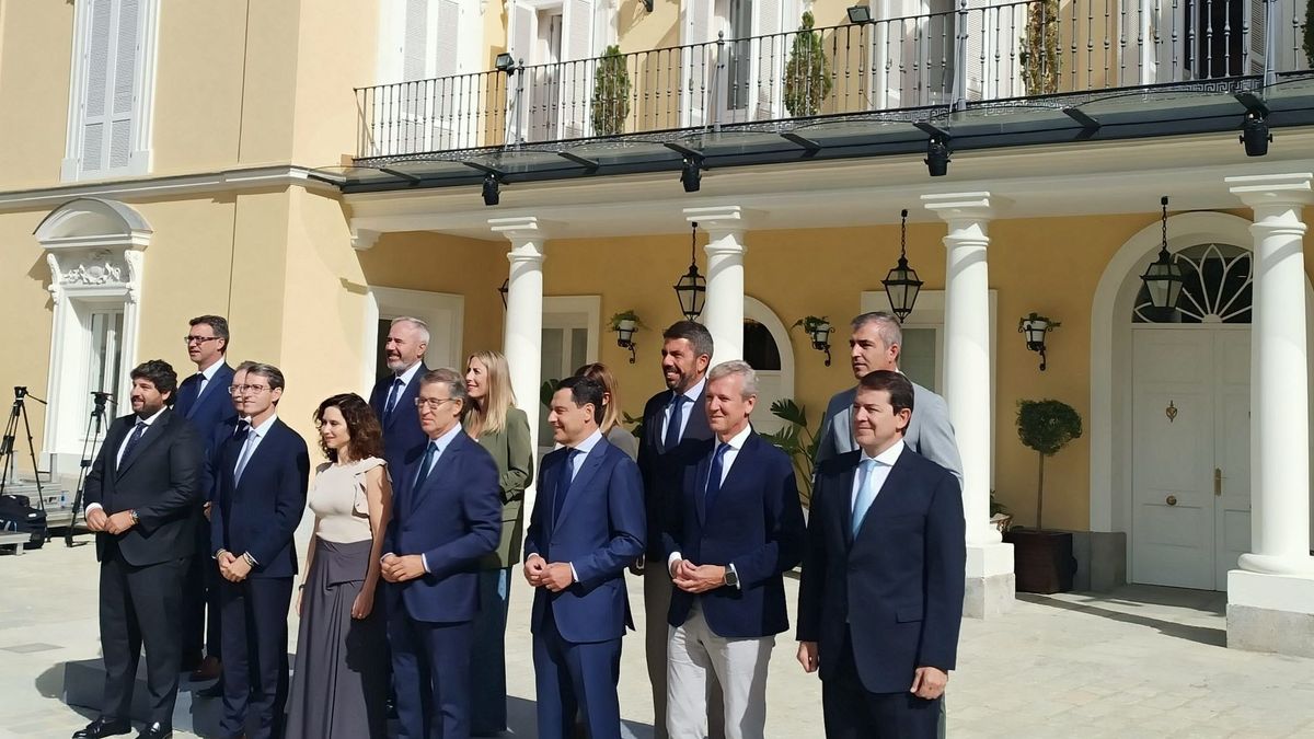 Fotoi de familia de la cumbre de presidentes autonómicos del PP celebrada en Madrid el 6 de septiembre de 2024