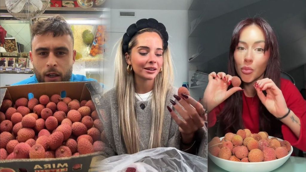 Los influencers comen la fruta lichi