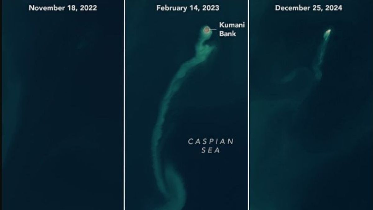 Progresión del volcán de lodo Kumani en el mar Caspio