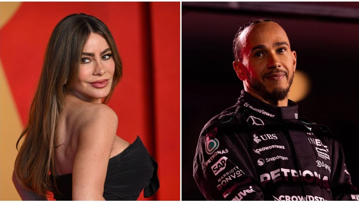 Sofía Vergara y Lewis Hamilton en un fotomontaje de la web de Informativos Telecinco.