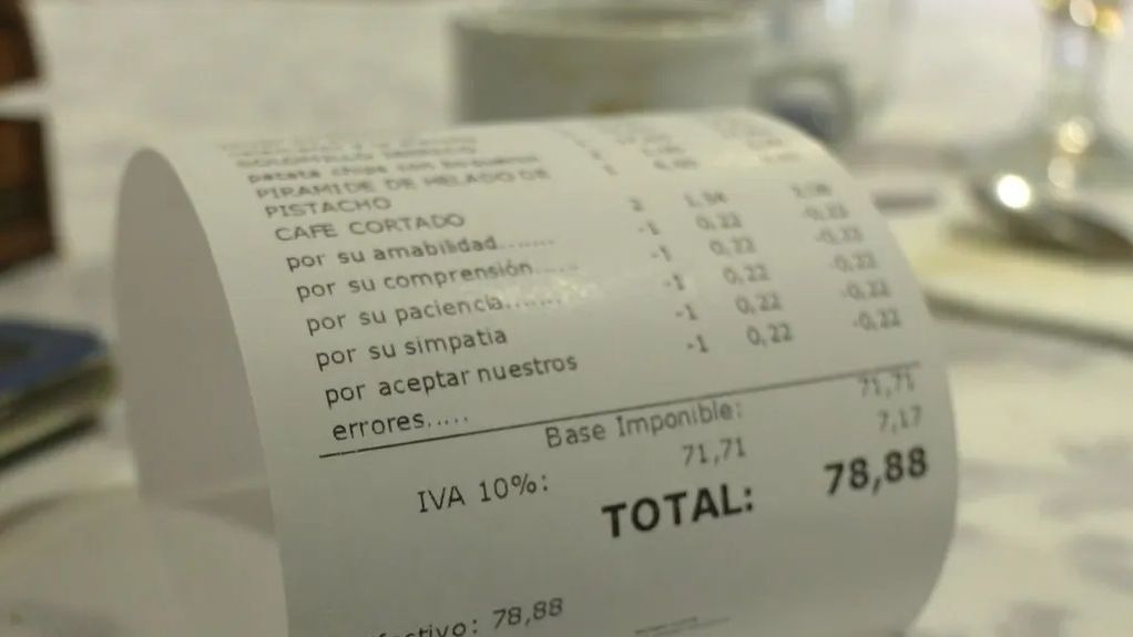 Una cuenta de un restaurante