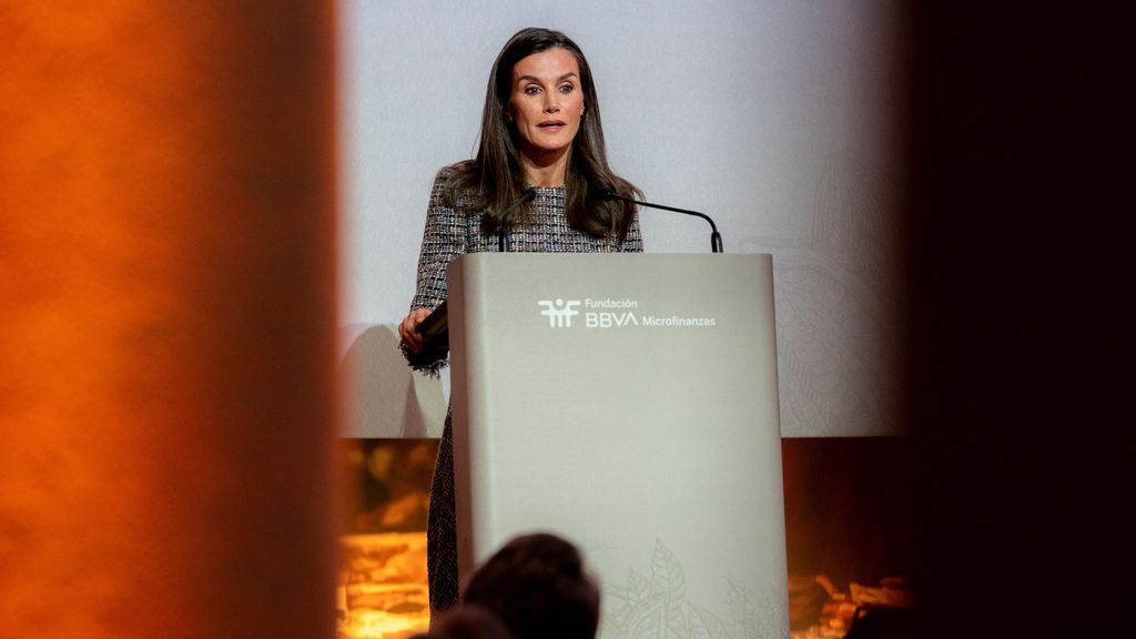 La reina Letizia en el acto de la Fundación Microfinanzas BBVA.