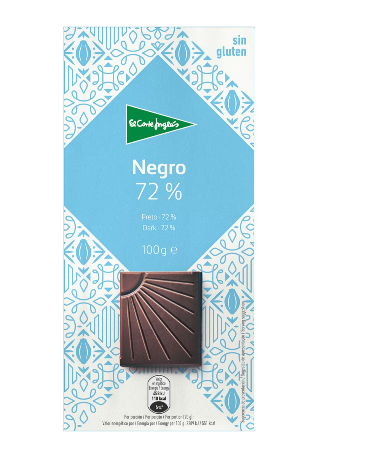 Tableta de chocolate negro El Corte Inglés