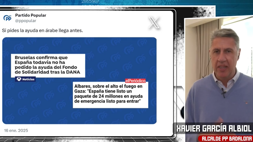 Albiol tacha de ''poco afortunado'' el tweet del PP que afirma que la ayuda a Gaza llega antes que la de la DANA