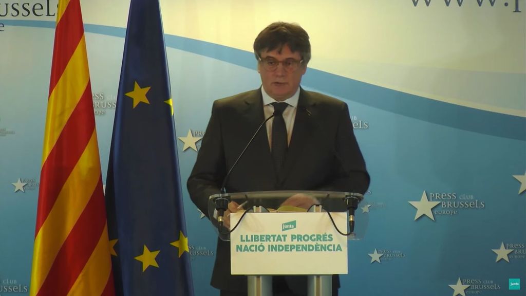 Carles Puigdemont durante la rueda de prensa celebrada este viernes