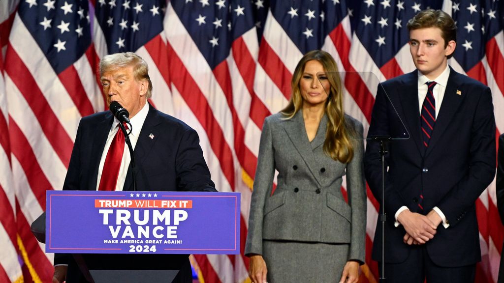 Donald Trump, Melania y Barron.