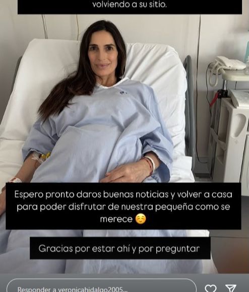 El 'story' en el que Verónica Hidalgo ha comunicado su ingreso