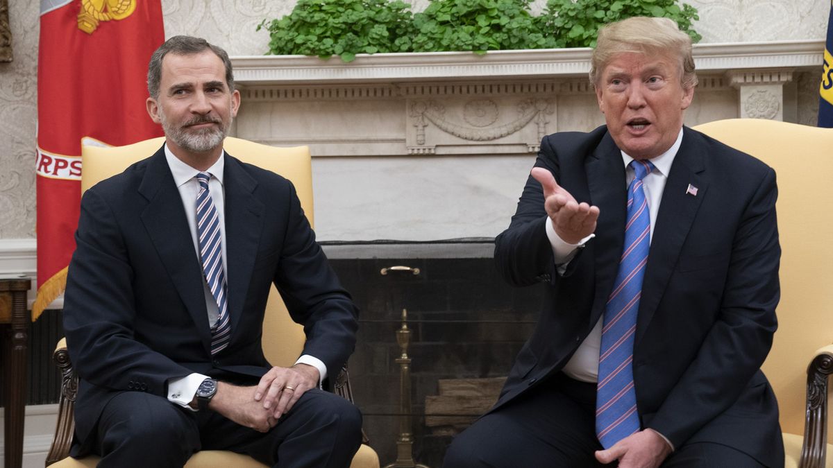 El rey Felipe VI y el presidente de Estados Unidos, Donald Trump