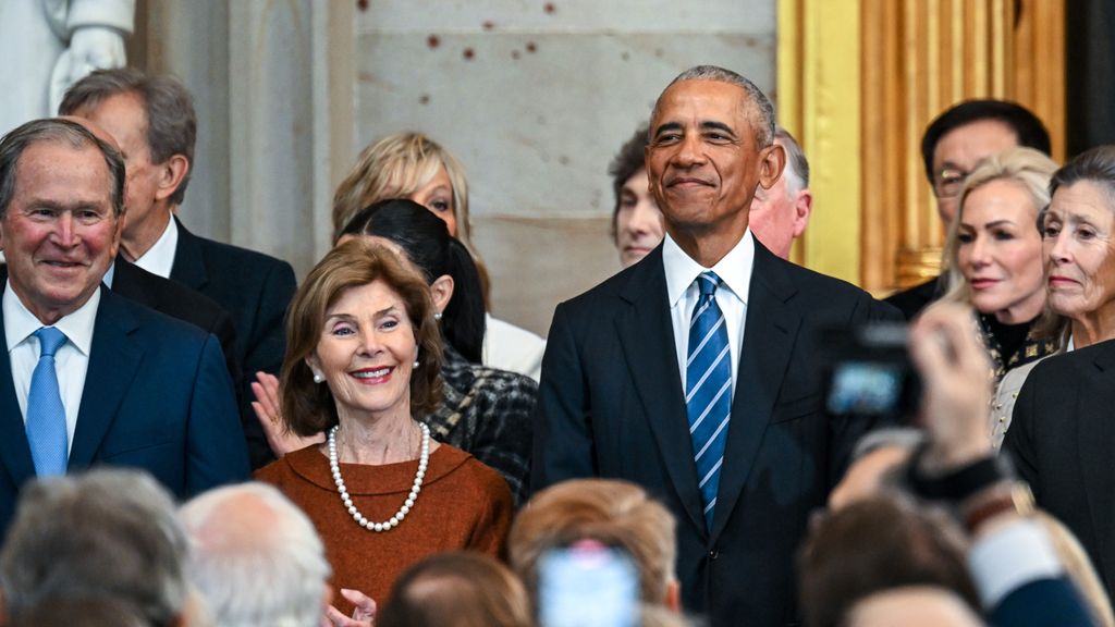 Barack Obama en la investidura de Trump.