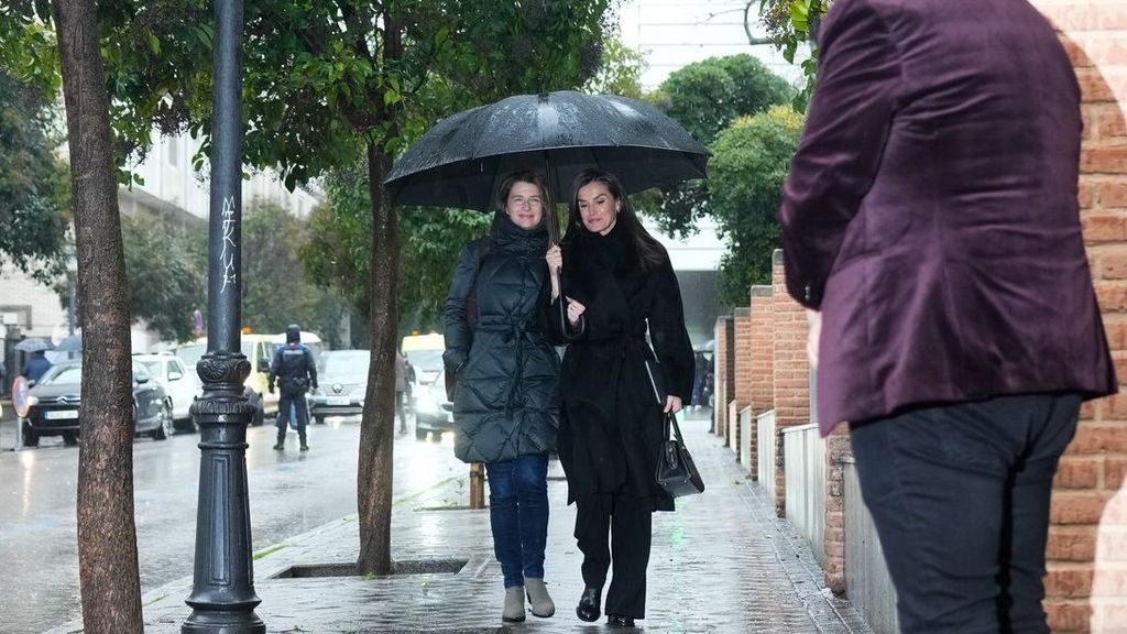 La reina Letizia llega a su reunión